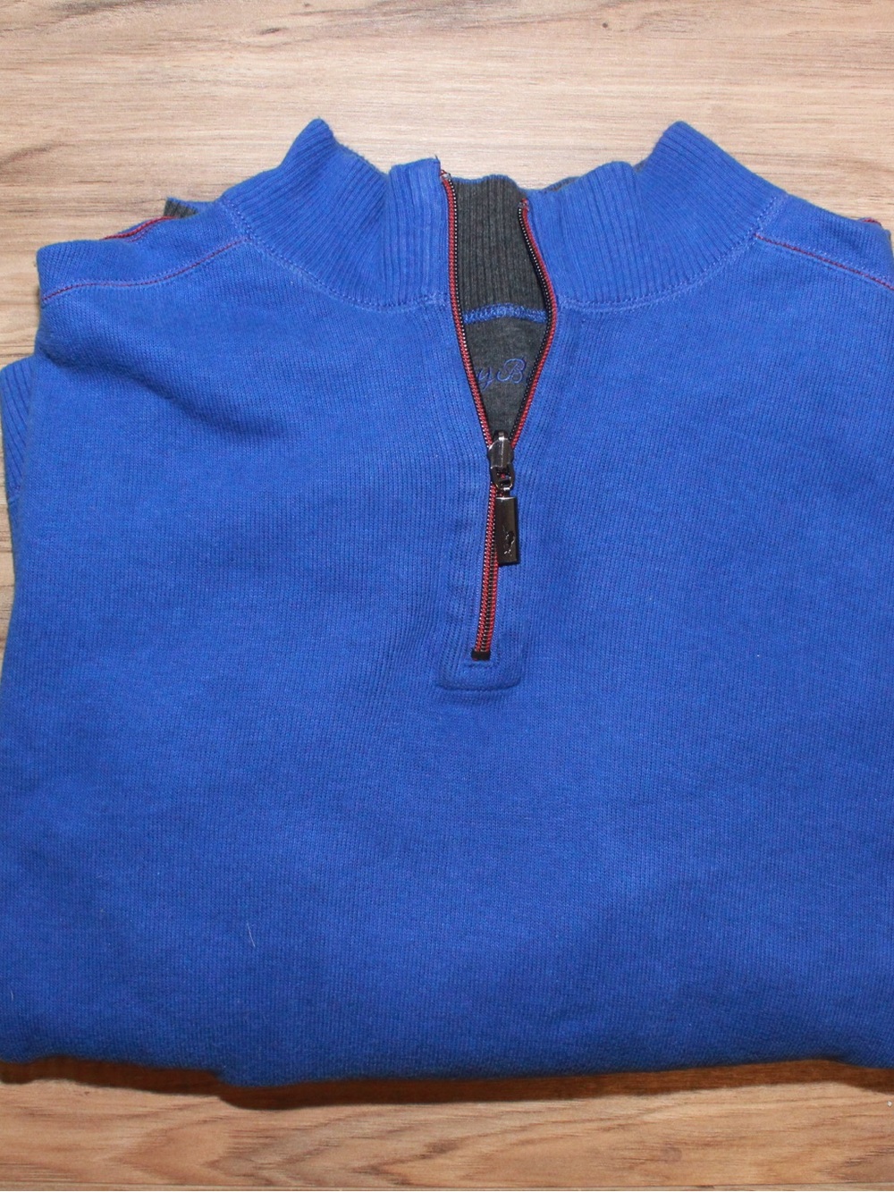 Tommy Bahama Men's Quarter Zip Sweater - Reversible in Blue and Charcoal